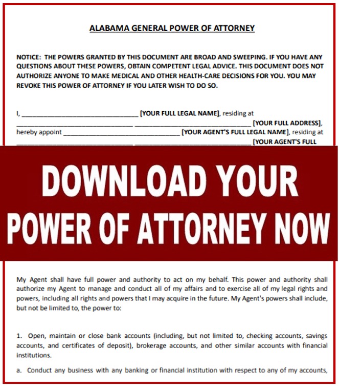 Alabama free power of attorney form durable medical sample health care pdf word