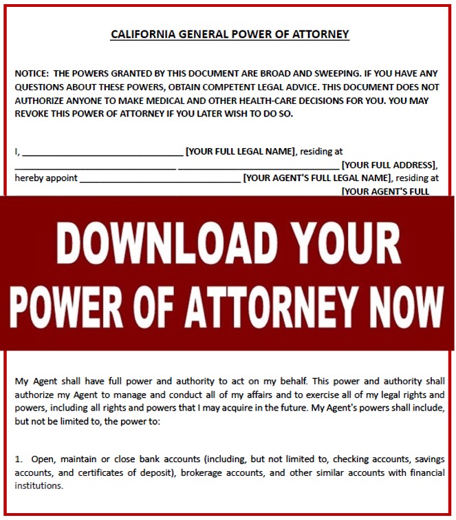 California free power of attorney form durable medical sample health care pdf word