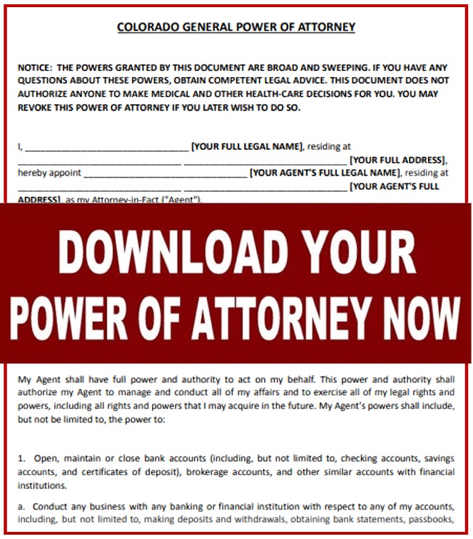 Colorado free power of attorney form durable medical sample health care pdf word