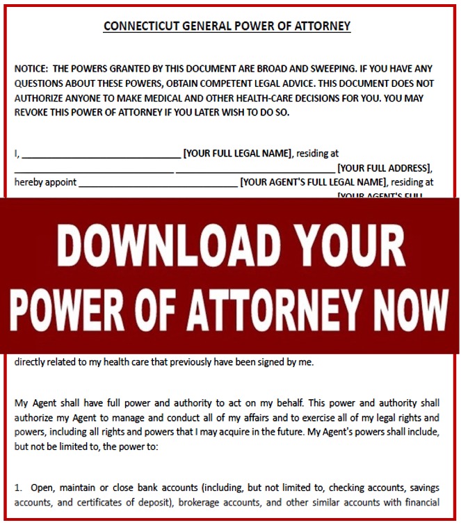 Connecticut free power of attorney form durable medical sample health care pdf word