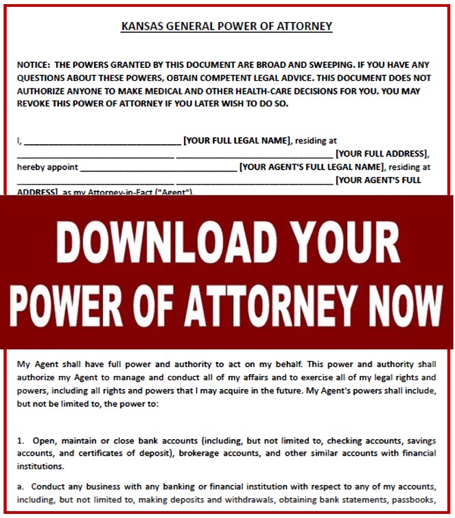 Kansas free power of attorney form durable medical sample health care pdf word free