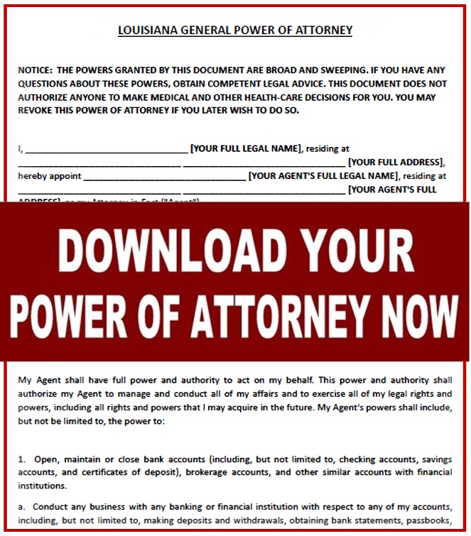 Louisiana free power of attorney form durable medical sample health care pdf word free