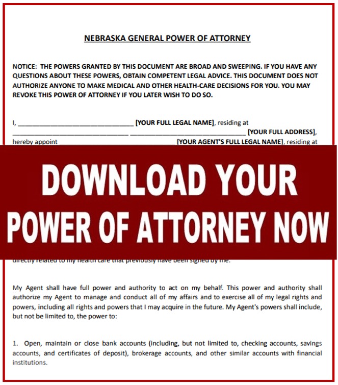 Nebraska free power of attorney form durable medical sample health care pdf word free