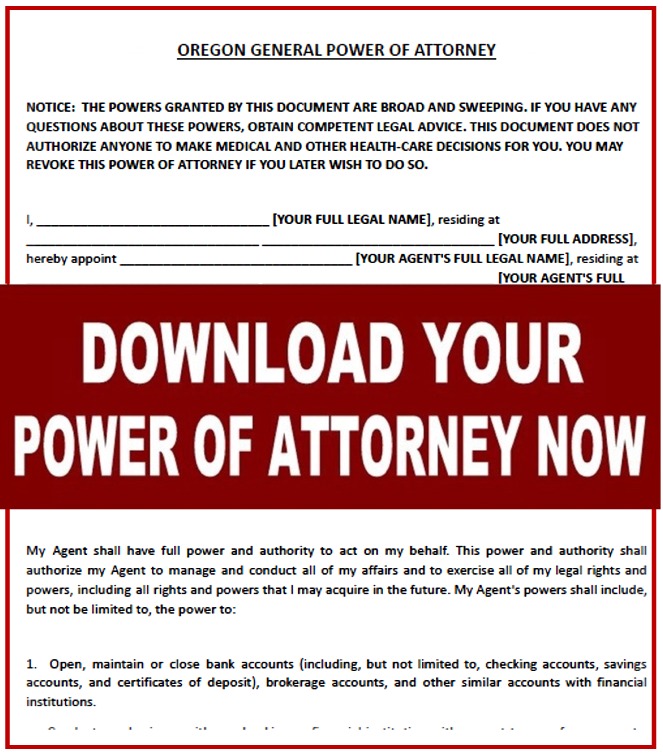 Oregon free power of attorney form durable medical sample health care pdf word free