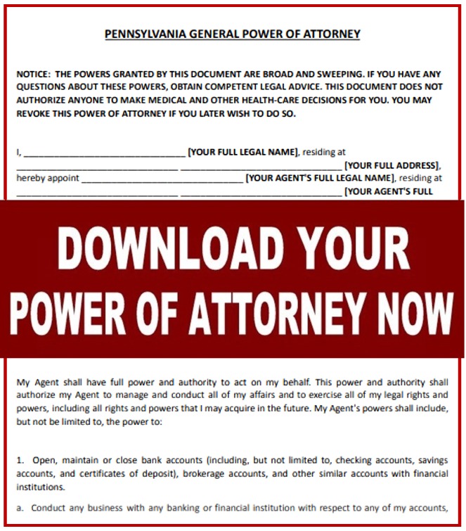 Pennsylvania free power of attorney form durable medical sample health care pdf word free