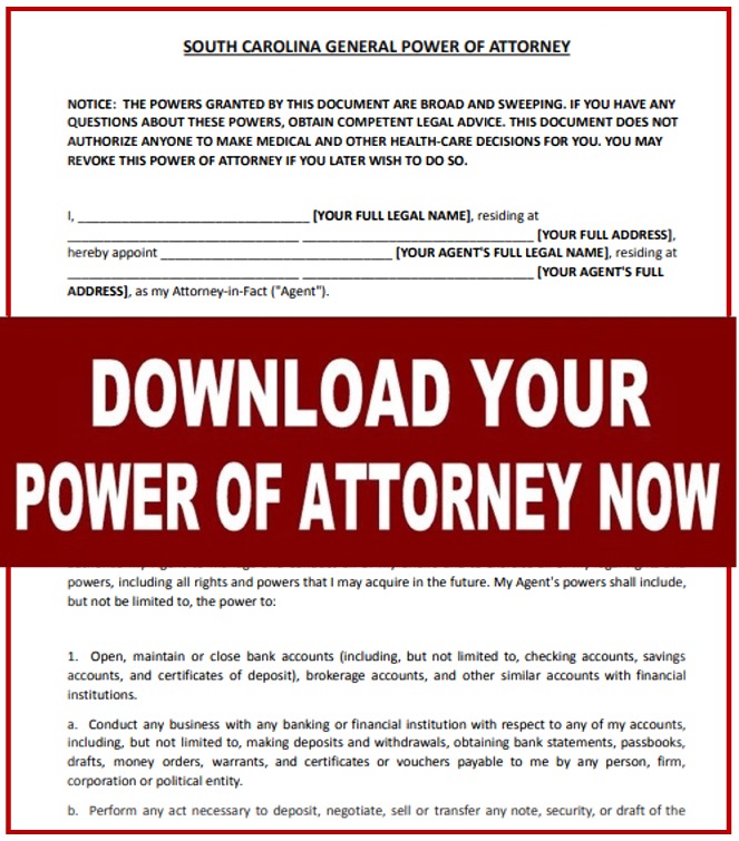 South Carolina free power of attorney form durable medical sample health care pdf word free