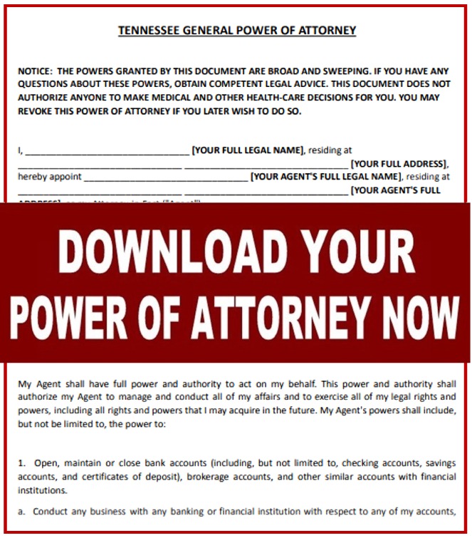 Tennessee free power of attorney form durable medical sample health care pdf word free